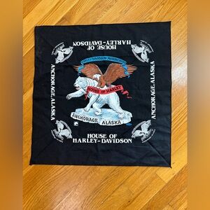 Harley Davidson RARE House Of Harley Polar Bear Anchorage AK Bandana VTG